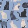 CRE8TIVE Cat Wallpaper Stick and Peel Blue Contact Paper for Cabinets 12"x118" Animal Nursery Wallpaper Cute Kitten Self Adhesive Removable Stick on Wallpaper for Girls Bedroom Kids Room Wall Murals