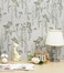 Vinjiasin Peel and Stick Wallpaper Green Leaf Floral Wallpaper Gray Vinyl Wallpaper Self Adhesive Removable Contact Paper for Furniture Decorative Wall Covering 16.1"x 393.7