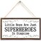 TOMATO FANQIE Little Boys are Just Superheroes in Disguise, Superheroes Kids Room Decor Sign Plaque 5 X 10 inch (US-G112)