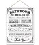 Bathroom Rules Decor Sign, Funny Rustic Bathroom Rules Prints Signs, Bathroom Laundry Room Decor, Hanging Printed Wall Plaque Wood Signs, Rustic Farmhouse Decorations for The Bathroom 10X7.8inch