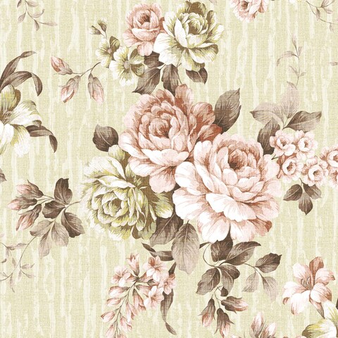 ReWallpaper Vintage Floral Peel and Stick Wallpaper Retro Pink Peony Floral Wallpaper Removable Self Adhesive Vinyl Contact Paper for Cabinets Drawers Bathroom Walls Renter Friendly Decor 17.5in&Atilde;&mdash;10ft
