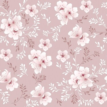 VaryFloral Cherry Blossom Pink Floral Wallpaper Peel and Stick Removable Flower Wallpaper 12"x118" Sticky Textured Floral Decorative Contact Paper for Cabinets Drawer Girls Bedroom Walls Vinyl Roll