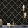 Hopepak Black and Gold Wallpaper Peel and Stick Wallpaper Modern Geometric Trellis Contact Paper Self Adhesive Removable Wallpaper for Cabinets Bathroom Wall Paper17.3''x78.7''
