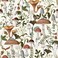VEELIKE 17.7''x354'' White Forest Mushroom Wallpaper Peel and Stick Boho Botanical Wallpaper Removable White Wall Mural for Bedroom Bathroom Nursery Wallpaper Floral Contact Paper for Walls Cabinets