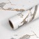 VEELIKE Wide Luxurious White Gold Marble Contact Paper for Countertops Peel and Stick Waterproof Kitchen Countertop Contact Paper 32''x118'' Matte Marble Wallpaper Adhesive Counter Paper for Desk Wall