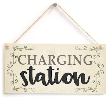 Meijiafei Charging Station - Phone, Tablet &amp; Laptop Charging Station Sign Plaque 10" X 5