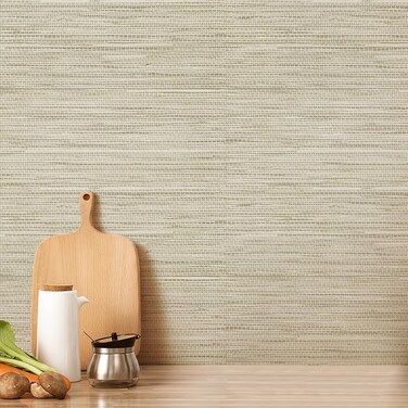 17.3 x 118.1 Grasscloth Peel and Stick Contact Paper Stick Wallpaper Modern Farmhouse Wallpaper Self Adhesive Removable Wallpaper for Walls Furniture Covering Vinyl Rolls