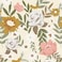 Large Floral Peel and Stick Wallpaper Boho Removable Wallpaper for Bedroom Bathroom Easy Peel Off Wallpaper Stick on Wallpaper Vintage Renter Friendly Wall Paper with Knife Tape Measure 78.7" X 17.7