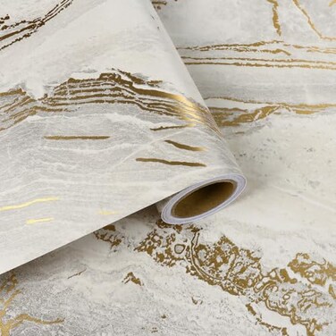 VaryFloral Beige Gold Grey Marble Contact Paper Peel and Stick Marble Wallpaper Removable Waterproof Cabinet Contact Paper for Countertops Marble Vinyl Wrap for Bathroom Kitchen Table 11.8"x118