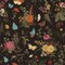 VEELIKE Vintage Dark Butterflies Marigolds Floral Wallpaper 17.7&#39;&#39;x354&#39;&#39; Black Floral Peel and Stick Wallpaper Mural Removable Self Adhesive Decorative Contact Paper for Bathroom Bedroom Walls Cabinet