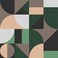 VEELIKE Abstract Geometric Peel and Stick Wallpaper Green Black Geometric Wallpaper for Bathroom 17.7''x354'' Self Adhesive Wall Decor Removable Wallpaper Geometric Contact Paper for Walls Furniture