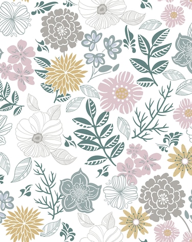 Rugreat Modern Floral Peel and Stick Wallpaper Boho Flower Leaf Contact Paper for Cabinets and Drawers Self Adhesive Removable Wallpaper for Bedroom Bathroom Waterproof Multicolor 78.8inL 17.3inW