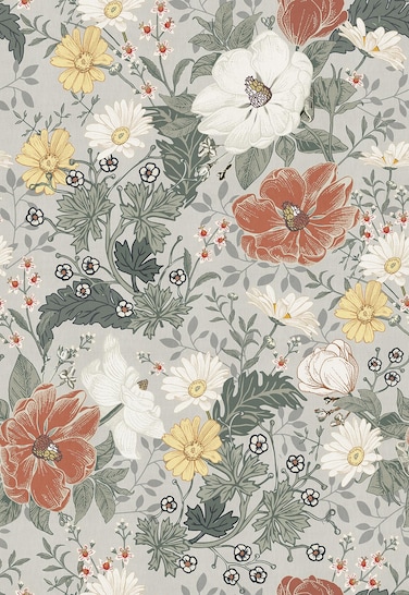 Simon&amp;Siff Vintage Wallpaper Peel and Stick Modern Floral Wall Paper Farmhouse Botanical Contact Paper Removable Renter Friendly Wallpaper for Cabinets Countertop Wall 17.3" x 118