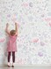 Simple Shapes Whimsy Floral Watercolor Mural Wall Art Wallpaper - Peel and Stick (2 Sheet Pack (2x8 feet), Pink Purple)
