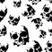 ReWallpaper Gothic Peel and Stick Wallpaper Black Skull Wall Murals Peel &amp; Stick Contact Paper Removable 17.5inx10ft Cool Black White Wall Paper for Bathroom Bedroom Scary Halloween Decorations Indoor