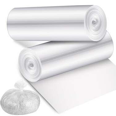 Baderke 40 Pcs Shredder Bags 15 Gallon Paper Shredder Waste Bags 26'' x 30'' White Clear Trash Can Liners for Small Shredders