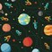 Wallercity Black Galaxy Peel and Stick Wallpaper Stars Spaceship Wallpaper Peel and Stick for Kid's Bedroom Moon Wall Paper Vinyl Waterproof Starburst Contact Paper for Cabinets Shelf 17.5''x102''