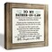 Father-in-Law Gift Wood Plaque Sign, Thank You for Leading By Example and Raising the Man of My Dream, Box Wood Plaques Desk D&Atilde;&copy;cor, Father's Day Gift for Father-in-Law from Daughter-in-Law