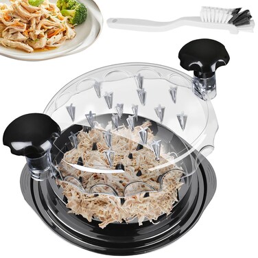 Chicken Shredder, Black Chicken Shredder Tool Twist, Meat Shredder with Ergonomic Handle, Shred Chicken Quickly, Anti-Slip, Relieve Effort, Save Time