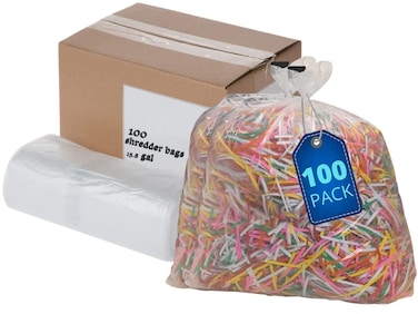 1InTheOffice Shredder Bags 15.8 Gallon, Paper Shredder Waste Bags 15.8 Gal., 100/Box