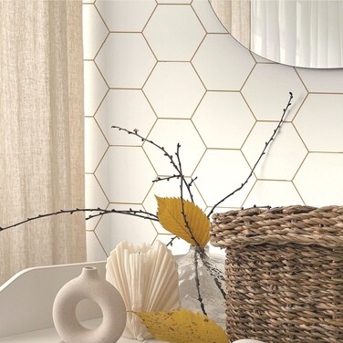 Fiula Geometric Peel and Stick Wallpaper Hexagon Wallpaper Peel and Stick Modern wallpaper17.3&acirc;&euro;&Atilde;&mdash;197&acirc;&euro; self-Adhesive Wallpaper Contact Paper Decorative Shelf Drawer Liner Roll Waterproof
