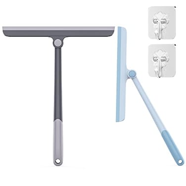 SELBATON Shower Squeegee 2PCS Rubber Squeegee for Bathroom Tile and Mirror All-Purpose Window and Glass Squeegee