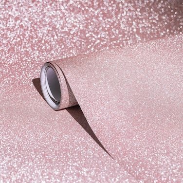 Qianglive Glitter Pink Contact Paper 17.3"&Atilde;&mdash;120" Self Adhesive Sparkly Pink Peel and Stick Wallpaper Bling Flash Wallpaper for Cabinet DIY Decoration
