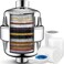 Class 22 Showerhead Filter - Removes Fluoride Heavy Metals, High Output Bathroom Shower Filter - Restores Dry Itchy Skin - 3 Filter Cartridges - Deluxe Polished Shower Filter