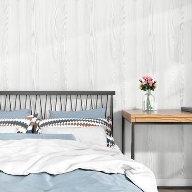 WESTICK White Wood Contact Paper for Countertops White Wood Peel and Stick Wallpaper Removable Kitchen Wood Grain Contact Paper for Cabinets and Drawers Counter Cover Office Desk Walls 15.75" x 80