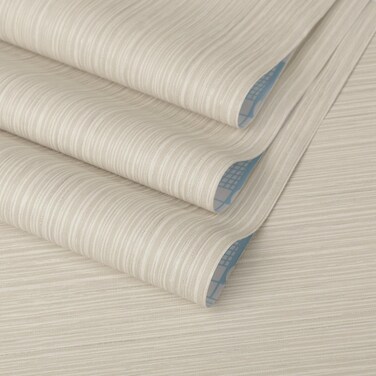 TANONE Grasscloth Peel and Stick Wallpaper 17.7" X 984" Self-Adhesive Removable, Faux Imitation Cloth Textured Wallpaper DIY Contact Pape Waterproof Vinyl Film for Furniture Wall Covering,Beige