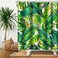 ChloropLastid Green Leaf Shower Curtain Tropical Plant Banana Monstera Palm Leaves Shower Curtain Sets Watercolor Jungle Botanical Shower Curtains for Bathroom 71x71 in with 12 Hooks
