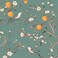Green Floral Wallpaper Peel and Stick, Birds Contact Paper Orange Fruits,White Flowers Botanical Boho Wall Paper Self Adhesive Waterproof Removable for Room Shelves Cabinet Drawer Table 17.5" x 118