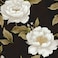 BOKEBEVE Big Floral Contact Paper Boho Leaves Peel and Stick Wallpaper Stick on Tabletop Walls Bathroom Bedroom Cabinet Removable Waterproof DIY PVC Dark Black Gold White 17.5 x 118In