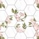 Fiula Hexagon and Floral Peel and Stick Wallpaper 393 "x16.1 Geometric Contact Paper Floral Wallpaper for Bedroom Waterproof Removable Shelf Liner Decal Vinyl Roll