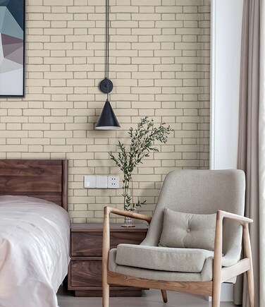 JZ&Acirc;&middot;HOME 8639 Brick Peel and Stick Wallpaper 17.7" x 9.8ft Removable Self-Adhesive Stone Contact Paper Waterproof Kitchen Backsplash Prepasted Wallpaper for Home Decor