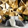 Fightal - Gold Geometry 3D Space Wallpaper Bedroom Extra Large Wall murals Living Room couches Mural - 195"x120"&iuml;&frac14;&circ;It's not Peel and Stick&iuml;&frac14;&permil;