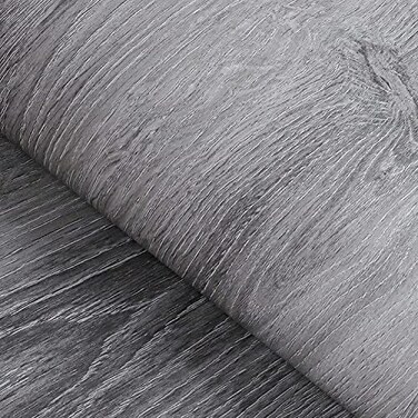 FunStick 15.8"x240" Thick Grey Wood Contact Paper Waterproof Self Adhesive Rustic Wood Wallpaper Peel and Stick Removable Wood Grain Wall Paper Stickers for Furniture Cabinets Countertops Desk Dresser