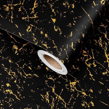 Black Gold Marble Contact Paper for Countertops Waterproof Marble Wallpaper Peel and Stick Black Granite Contact Paper for Cabinets Bathroom Sink Kitchen Countertop Self Adhesive Covering 394"x17.71