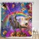 Funny Cat Shower Curtain, Cool Cat Riding Dinosaur on Fantasy Galaxy Space Shower Curtain, Cute Hilarious Outer Universe Anime Kid Bath Curtain, Polyester Waterproof with 12 Hooks 72x72 inch