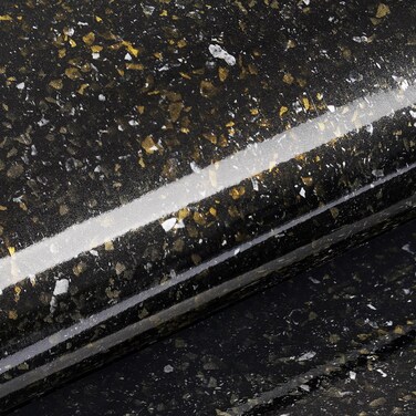 Livelynine Black and Gold Granite Contact Paper for Countertops Waterproof Counter Top Covers Renter Friendly Countertop Peel and Stick Wallpaper Kitchen Vinyl Wrap Bathroom Sink Table Desk 15.8x78.8