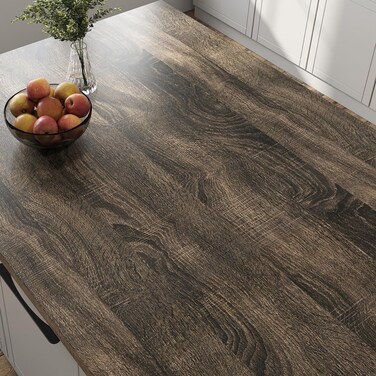 Livelynine Ash Brown Wood Contact Paper for Countertops Waterproof Wood Countertop Peel and Stick Kitchen Cabinet Wallpaper Counter Top Covers Laminate Natural Dark Wood Grain Vinyl Wrap 15.8x78.8