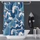 OERJU Japanese Shower Curtain Kanagawa Wave Nautical Comic Bath Curtain Blue Abstract Waterproof Polyester Fabric Bathroom Decor Set with Hooks 65x72inch