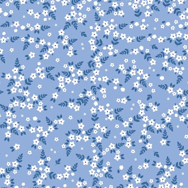 VaryFloral 12"x118" Blue Floral Wallpaper Peel and Stick Small Flower Botanical Wallpaper Removable Sticky Self Adhesive Light Blue Floral Contact Paper for Cabinets Drawer Shelf Liner Bedroom Nursery