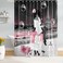 TYAKASHA African American Woman Shower Curtain Pink Bag Perfume Eiffel Tower Bubble Waterproof Polyester Fabric Bathroom Decoration Quick Dry 72 x 72 Inches with 12 Hooks