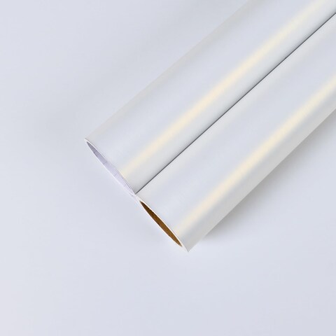 CHIHUT 17.7&quot;x236&quot; Bright White Textured Metallic Peel and Stick Wallpaper Self Adhesive Brushed Metal Look Wallpaper Removable Stainless Steel Contact Paper for Appliances Kitchen Backsplash Fridge