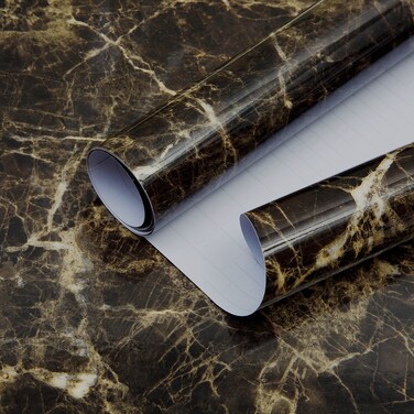 Brown Marble Contact Paper Marble Countertop Peel and Stick Countertops for Kitchen Wallpaper Marble Vinyl Countertop Paper Waterproof Counter Top Stick Paper for Cabinets Drawers Desk 15.7"x196