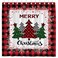 Funnytree Red Buffalo Check Plaid Merry Christmas Trees Shower Curtain for Bathroom Set Winter Xmas Farmhouse Home Bath Bathtub Decoration Durable Fabric Machine Washable with 12 Hook 72"x72