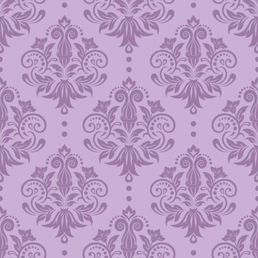 VaryFloral Purple Damask Wallpaper Peel and Stick Removable Violet Victorian Wall Covering for Bedroom Living Room Elegant Decorative Floral Damask Contact Paper for Drawer Cabinet 12"x118
