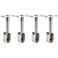 uxcell Shower Curtain Rods Wardrobe Pipe Lever Support Bracket 4pcs End Hanger for Oval Closet Rod 16x30mm, Adjustable 84-105mm Height (Silver Tone)