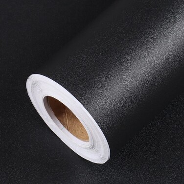 AbaBoorty 197"X15.8" Black Contact Paper for Cabinets Black Wall Paper Roll for Bedroom Self Adhesive Removable Peel and Stick Vinyl Wallpaper Decorative Bathroom Walls Locker Countertops Waterproof